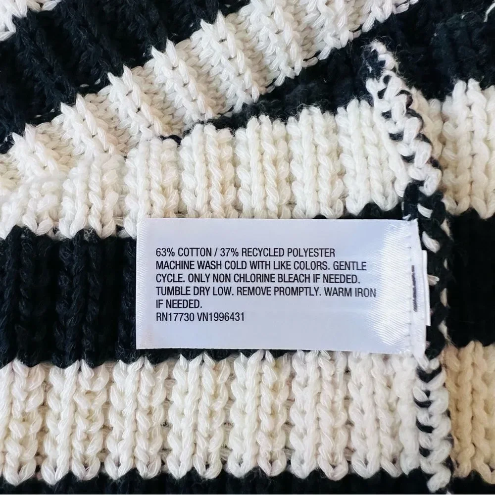 NWT A new day Top Knit Tank Sweater Black White Size XXL - Picture 5 of 7